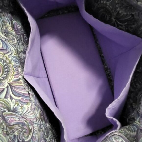 Vintage Handmade Women's Shoulder Hobo Purse Hand Bag Blue Corduroy Lined - Picture 7 of 8